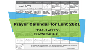Lenten Prayer Calendar 2021 daily devotionals, morning prayer, scriptures, bible study