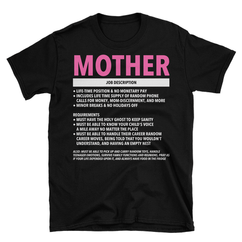 Mother's Job T-Shirt daily devotionals, morning prayer, scriptures, bible study